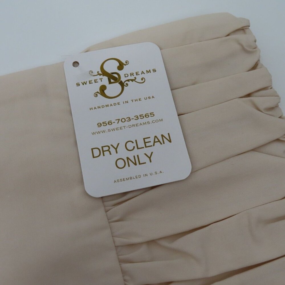 Sweet Dreams Pair of 2 Ruched Edge Standard Pillowcases Covers Oyster Ivory NEW - Picture 3 of 11